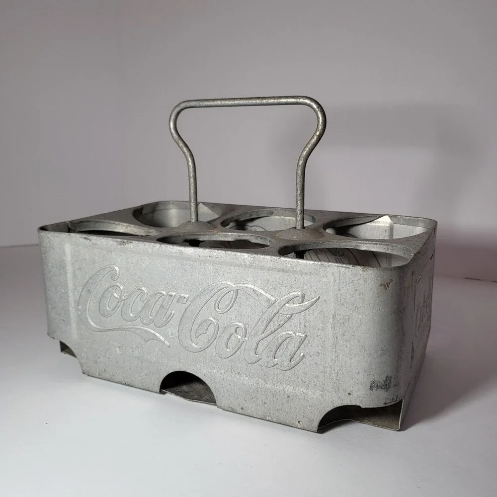 1950's Vintage Coca Cola Aluminum Carrier w/ Olympics Commemorative‎ Bottles
